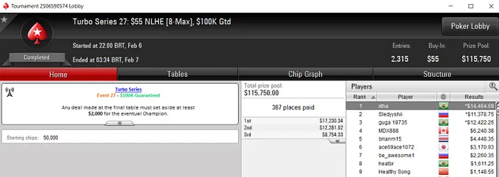 Lobby de poker do PokerStars