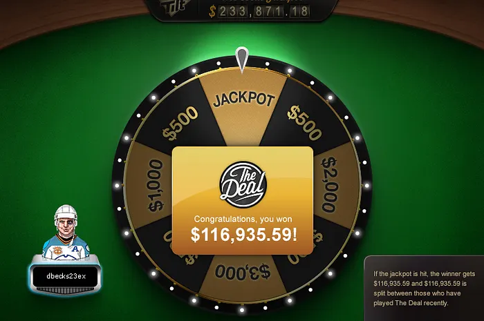 "dbecks23ex" Takes Down The Deal Jackpot