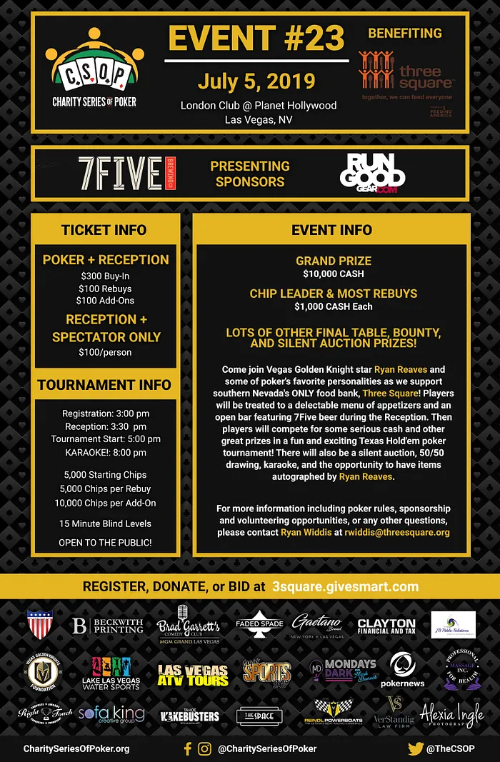 CSOP to Host Planet Hollywood Charity Event July 5 to Benefit Three Square Food Bank 101