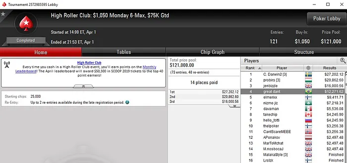 Lobby de poker da PokerStars