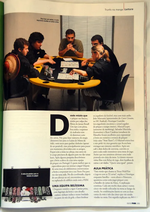 Jogadores Equipa Bwin Poker Entrevistados na FHM 102