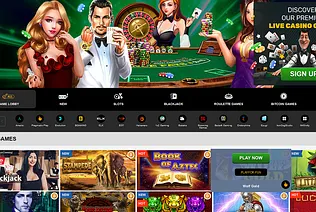 The PlayAmo Casino homepage displays various games from new to top favorites 