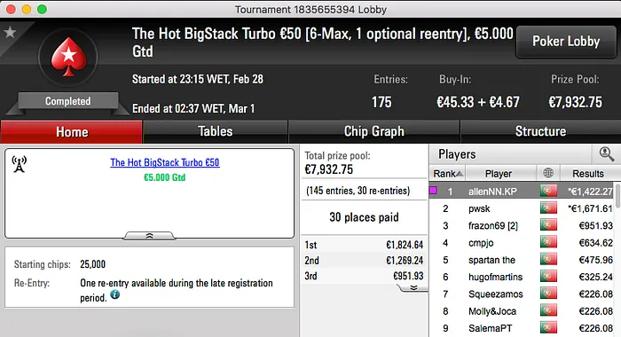 allenNN.KP Vence Super Tuesday Warm-Up €50 e Hot BigStack Turbo €50! 102