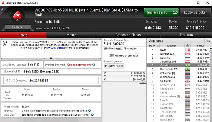 Alexandre Mantovani e Bernardo Rocha na Decisão do Main Event WCOOP 101