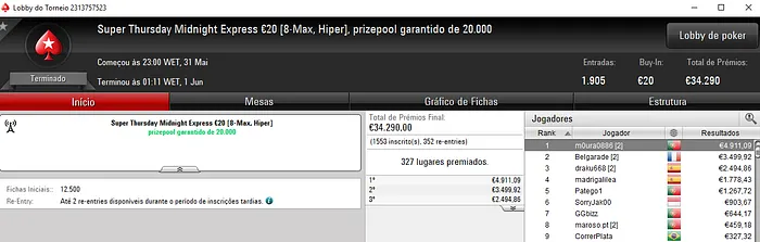 m0ura0886 Conquista Super Thursday Midnight Express €20 & Mais 101