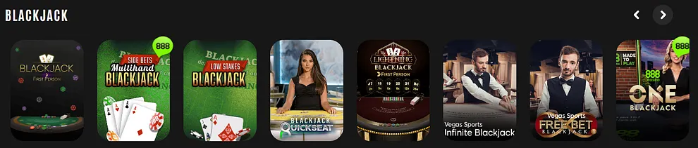 Blackjack games at 888casino