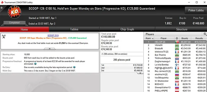 Lobby de poker da PokerStars