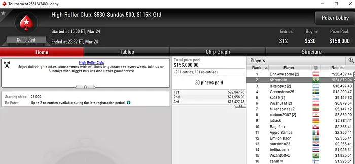 Lobby de poker da PokerStars
