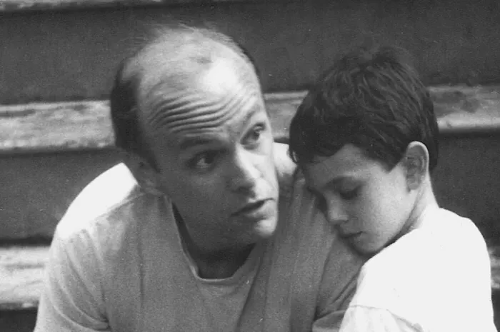 Brooks Haxton with a young Isaac Haxton