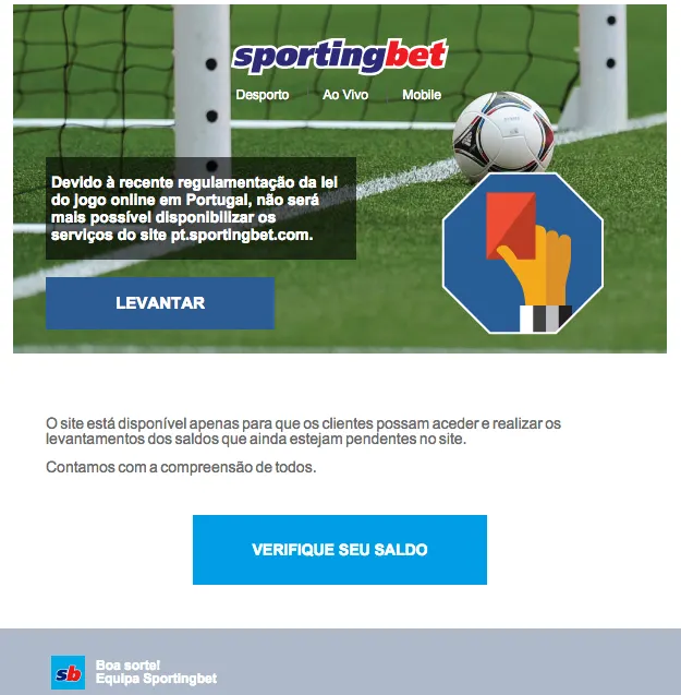 ÚLTIMA HORA: Sportingbet Abandona Mercado Luso e Apela ao Levantamento do Saldo 101