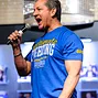 Bruce Buffer with a very spirited "Shuffle Up and Deal!"