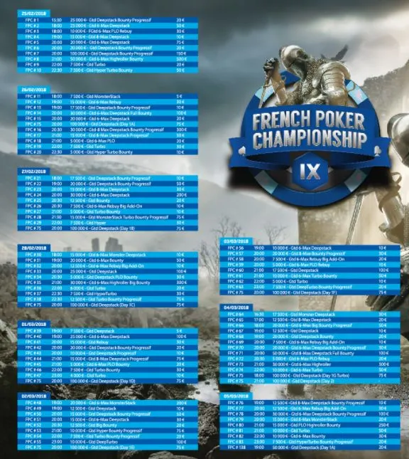 French Poker Championship : Le programme du festival online de PMU 101