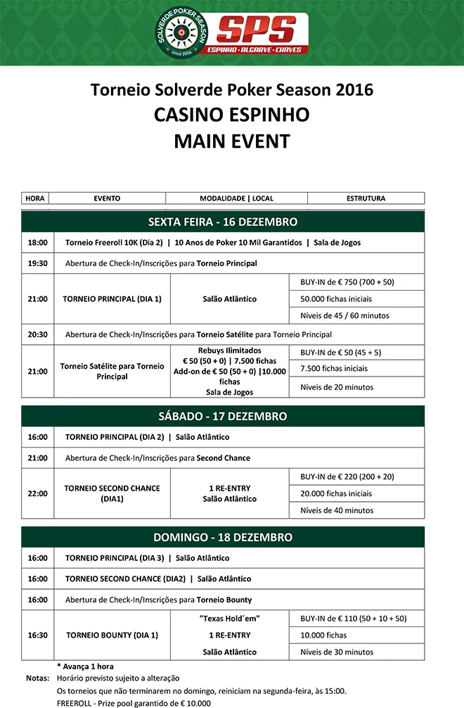 Arranca Hoje o Main Event Solverde Poker Season 2016 101