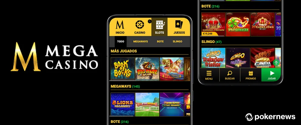 Aplicación móvil de Mega Casino