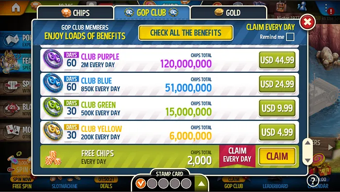 GOP3 Club Free Coins
