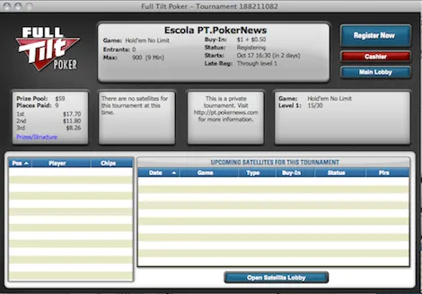 Hoje às 21:30 Liga PT.PokerNews na Full Tilt Poker 101
