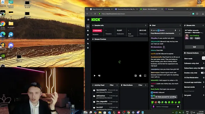 Monarch fala na Twitch