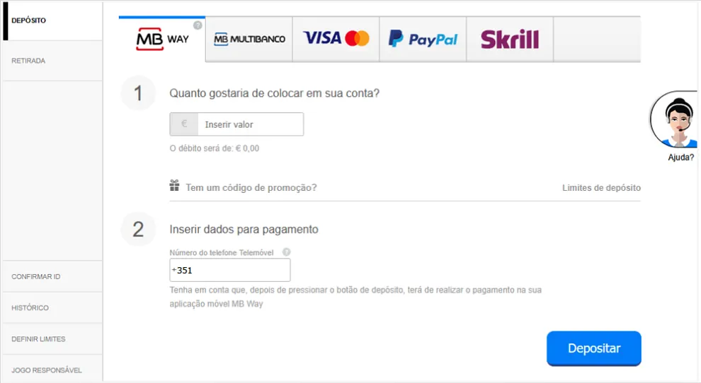 Lista opções de depósito 888poker Portugal