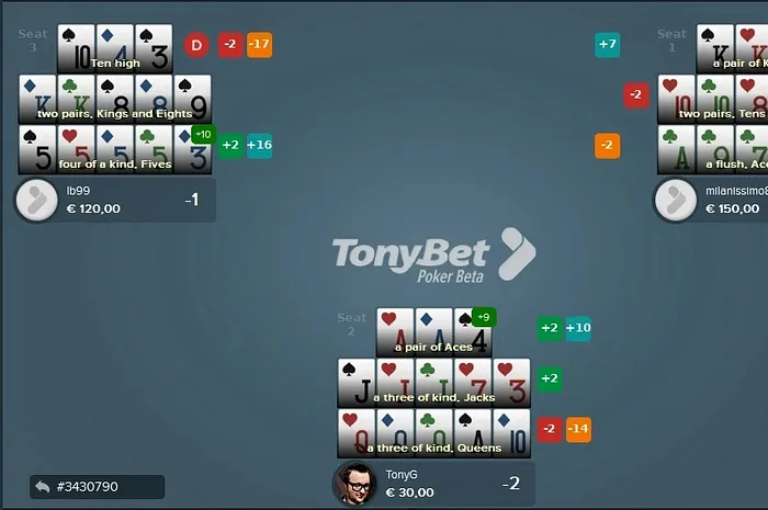 TonyBet Open Face Chinese Poker
