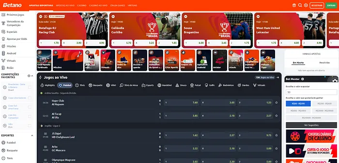 Página Inicial da Betano