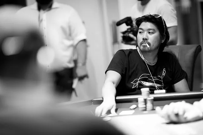 Kazuma Fujiyama couldn't overcome the overwhelming chip deficit going into the heads-up battle and finishes 2nd