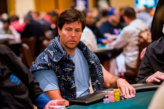 Day 1b chip leader Maxwell Young