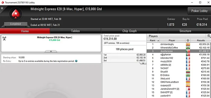 Lobby de poker da PokerStars