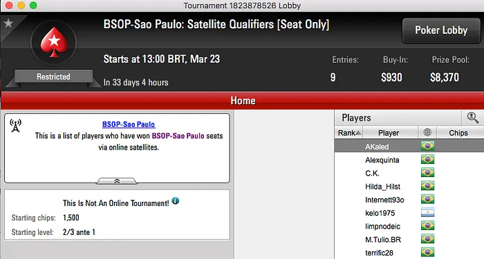 Christian Kruel, Renan Bruschi, Marco Túlio e Waltinho Oaquim Satelitaram Etapa #2 do BSOP 101