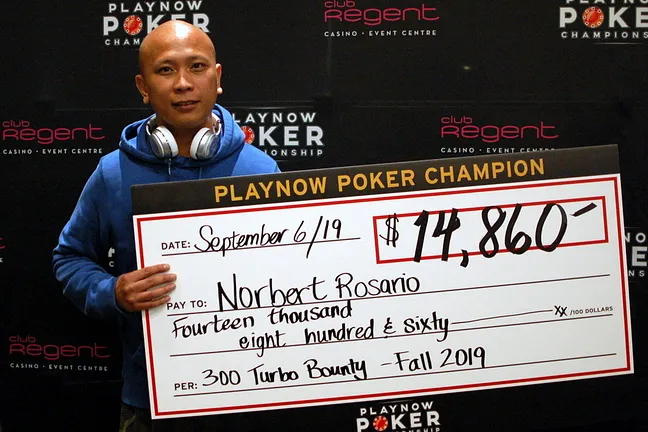 Norbert Rosario, pictured after winning $300 Bounty