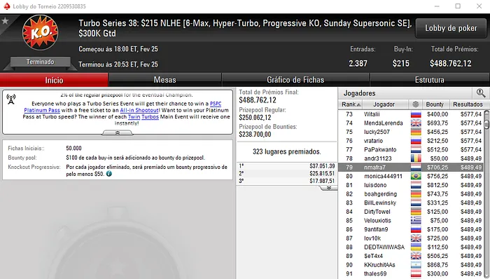 Miguel "inca7bar" Silva Segundo no Turbo Series #35 (,324) & Mais 103