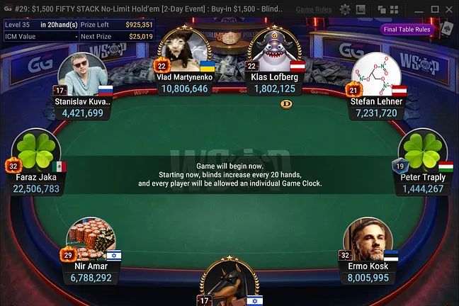 Final Table Chip Stacks