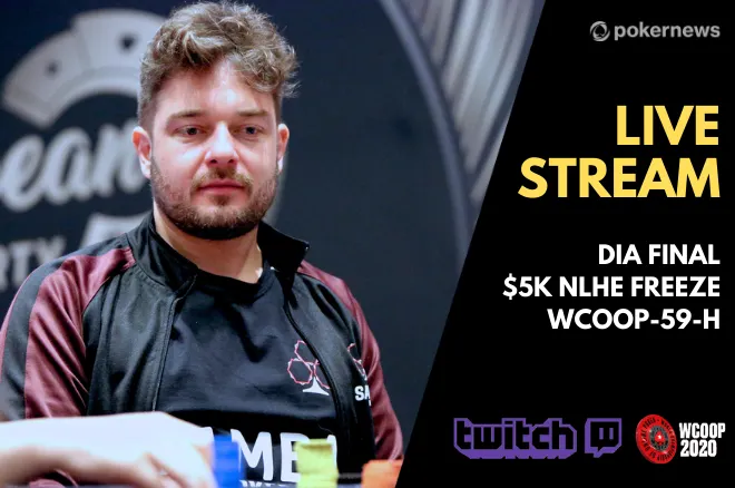 Fabiano Kovalski no dia final do US$ 5.200 NLHE Midweek Freeze do WCOOP [AO VIVO]