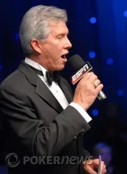 Michael Buffer calls "Shuffle Up and Deal" in his inimitable fashion