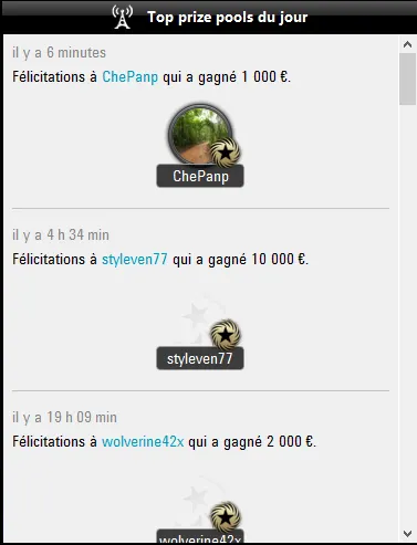 Spin & Go : les derniers gagnants en date