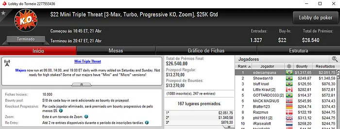 Forras Online: SitPro2011 Conquista Saturday KO do PokerStars & Mais 103