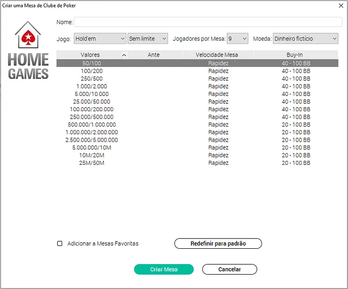 home games pokerstars