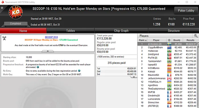 Maior Prémio dos SECOOP de Terça na PokerStars.FRESPT para 265743 102
