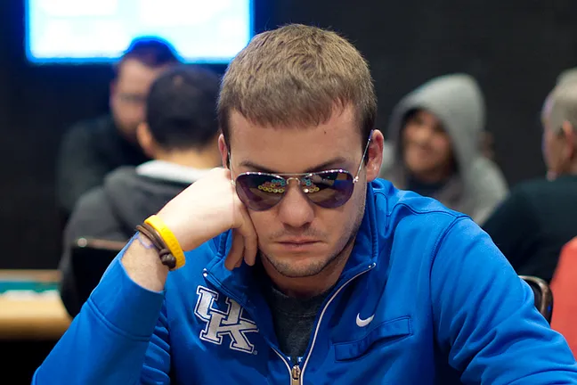 Kurt Jewell has more than half the chips in play at the end of Level 32