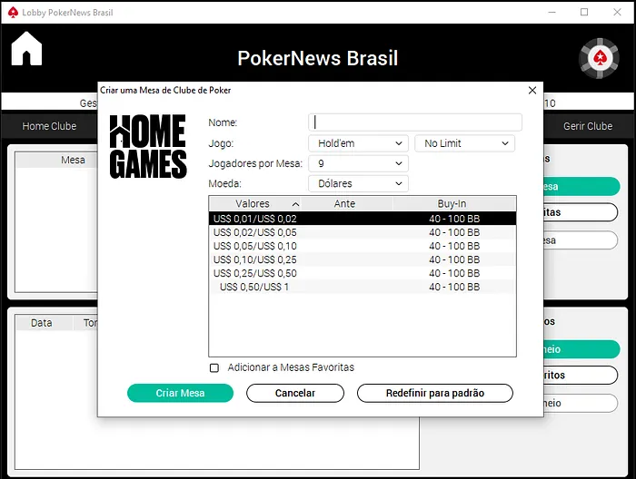 home games pokerstars