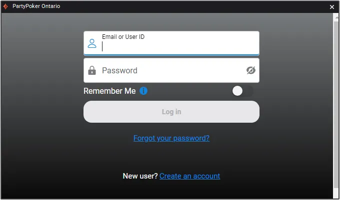 PartyPoker Ontario create account