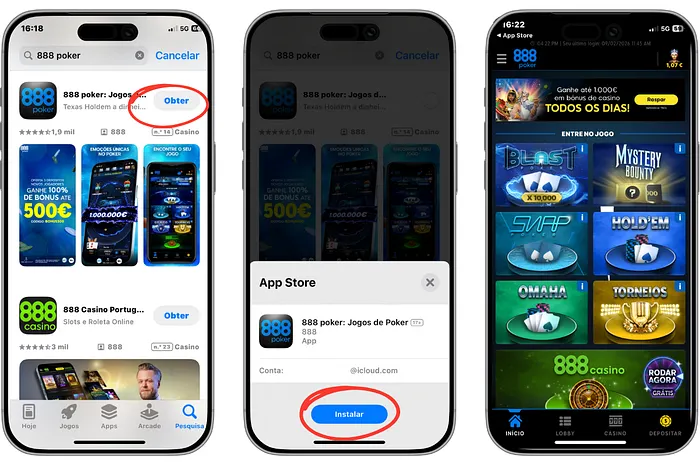 Passos para download da App 888poker iOS em Portugal