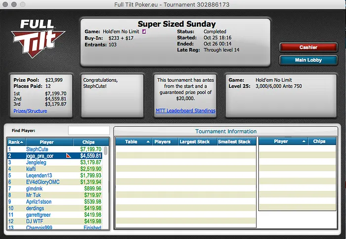 Tomás Paiva Brilha na Full Tilt & Mais 101