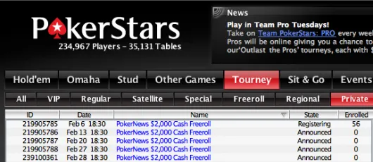 ,000 Cash Freerolls Exclusivos para Jogadores PokerNews na PokerStars 101