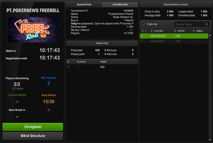 Hoje às 21:00 5º Freeroll FPP Podcast na Unibet Poker 101