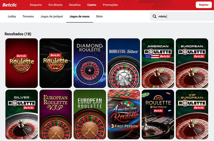 Roleta com dinheiro real Betclic casino