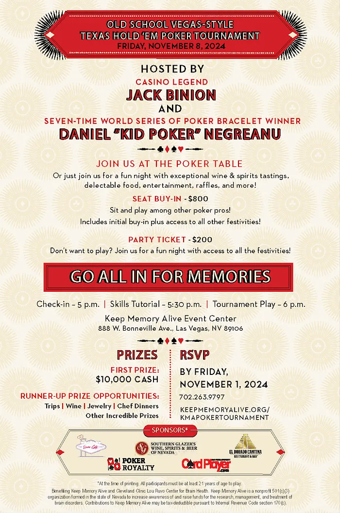 Jack Binion and Daniel Negreanu to Host Keep Memory Alive Charity Tournament in Las Vegas 101
