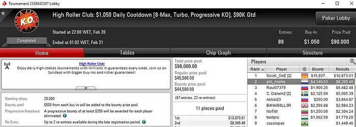 Lobby de poker da PokerStars