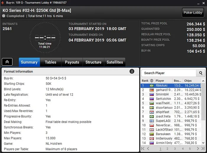 Lobby de poker do partypoker