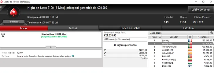fdmlopes93, NunoRito77 e TORNAD0TONI Brilham na PokerStars.FRESPT 102
