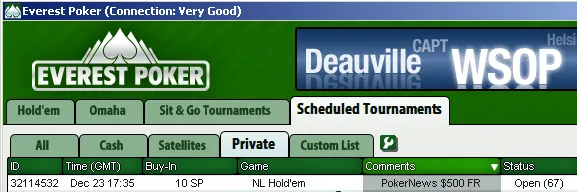 0 PokerNews Cash Freeroll na Everest Poker 101